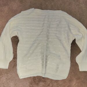 SHEIN Cream Women's Crew Neck Sweater